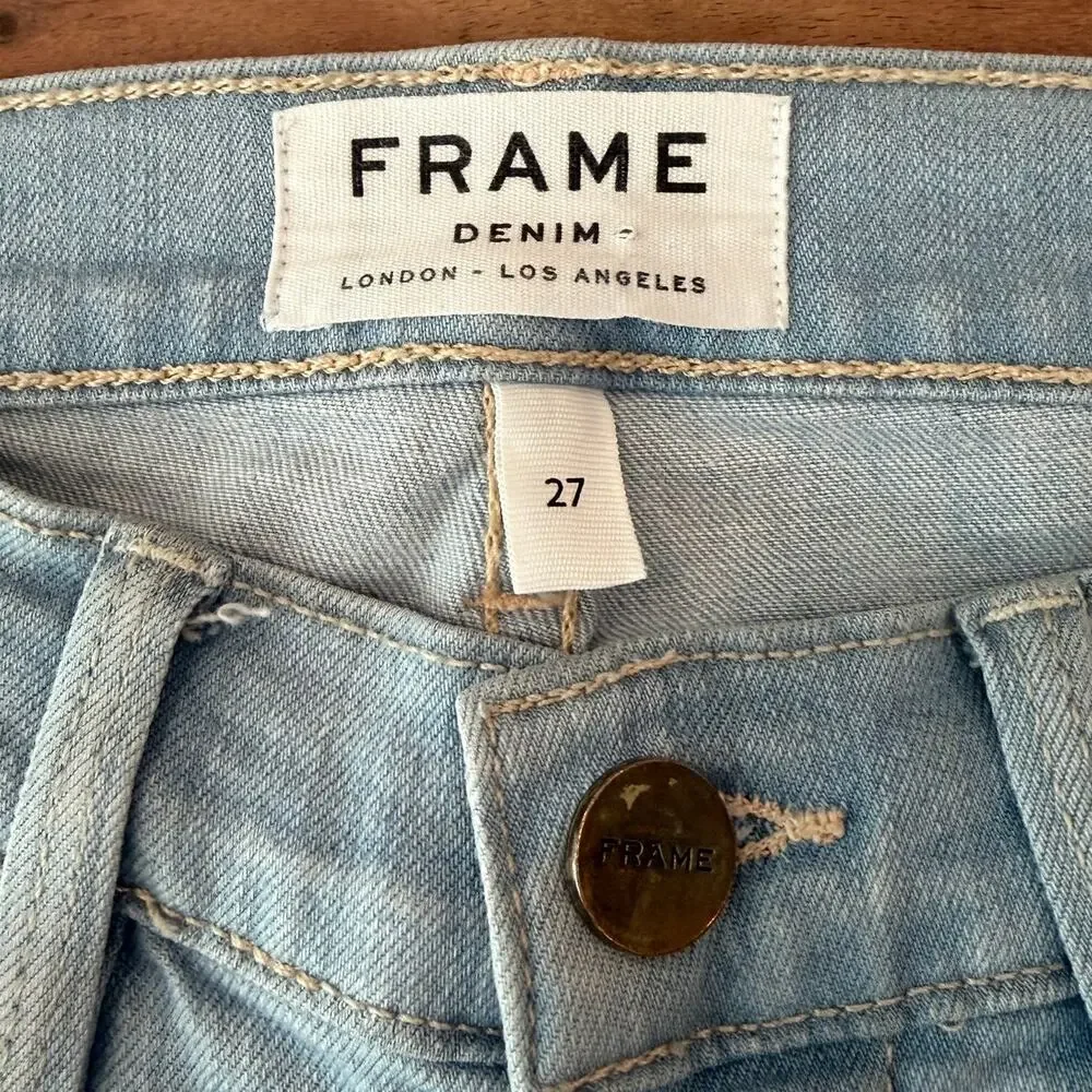 FRAME Denim x REVOLVE | 27W x 34L | Le High Flare in Surfview Light Blue Jeans - Picture 4 of 10